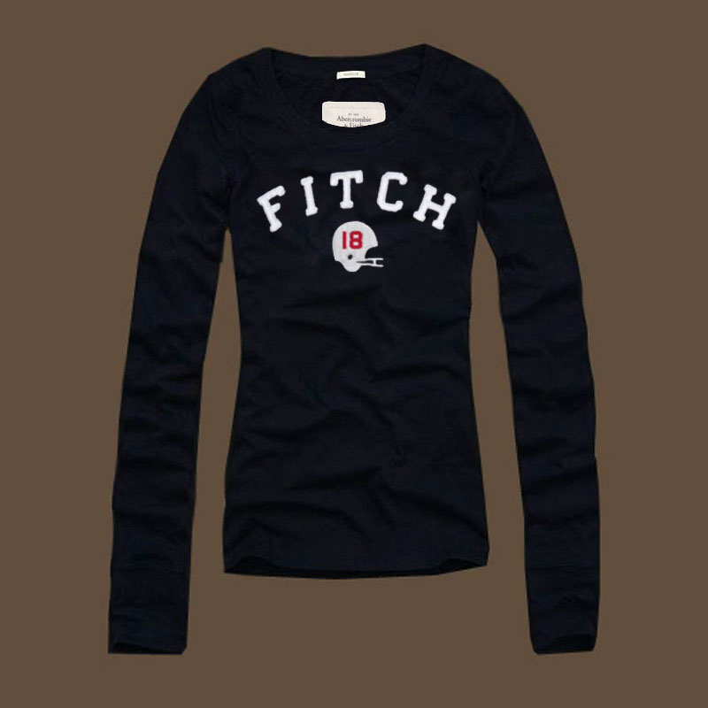 Abercrombie Fitch Mujeres De Cuello Redondo Largo Remera AF8158
